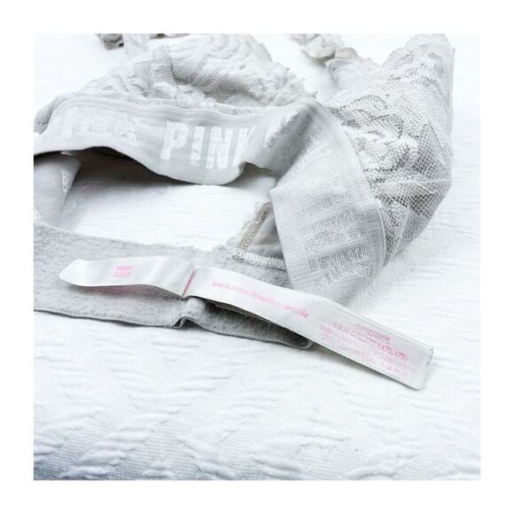 BUY 1 GET 1 FREE Victorias Secret lace bralette white small halter padded no wir - Picture 5 of 8